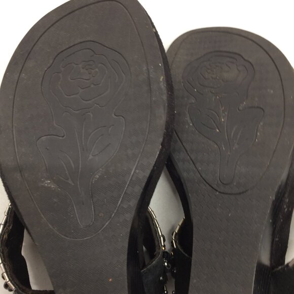 White Mountain Women's Wedge Sandals Beaded Size 8 - Picture 4 of 4